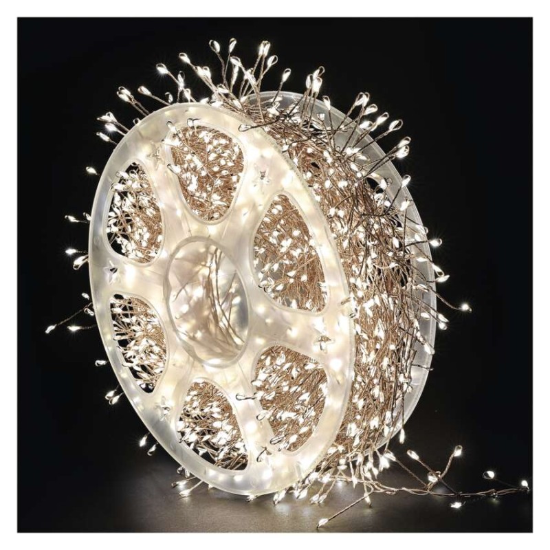LED nano řetěz na cívce, měděný, 9,6 m, venkovní i vnitřní, teplá bílá, časovač