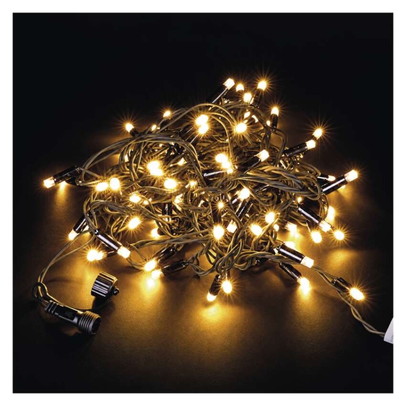 Premium LED spojovací řetěz černý, 10 m, venkovní i vnitřní, teplá bílá