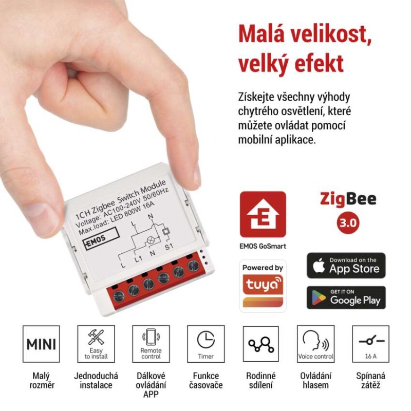 GoSmart modul spínací IP-2201SZ, ZigBee, 1-kanálový