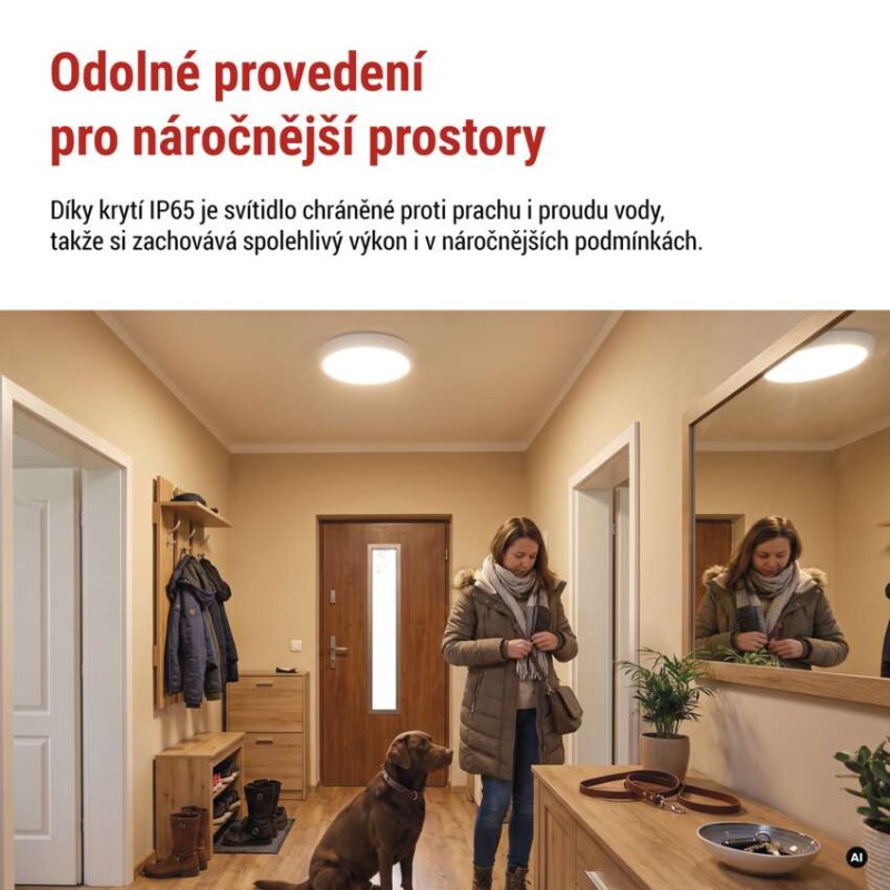 LED přisazené svítidlo FLERI, kruhové 20W, IP65, se změnou CCT