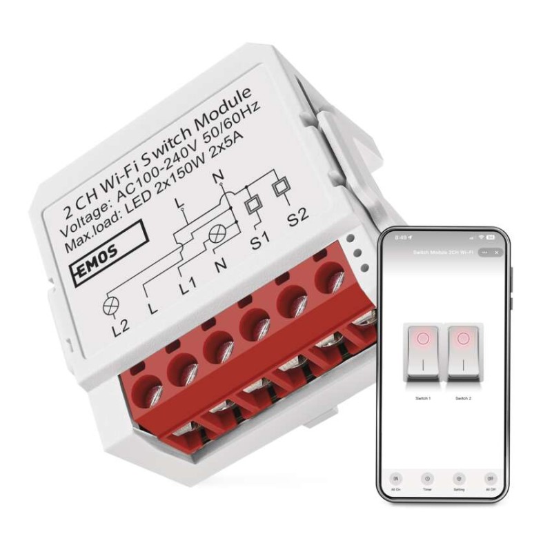 GoSmart modul spínací IP-2202SW, WiFi, 2-kanálový