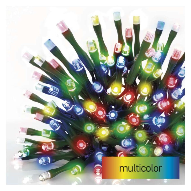 LED vánoční řetěz, 8 m, venkovní i vnitřní, multicolor, programy, časovač