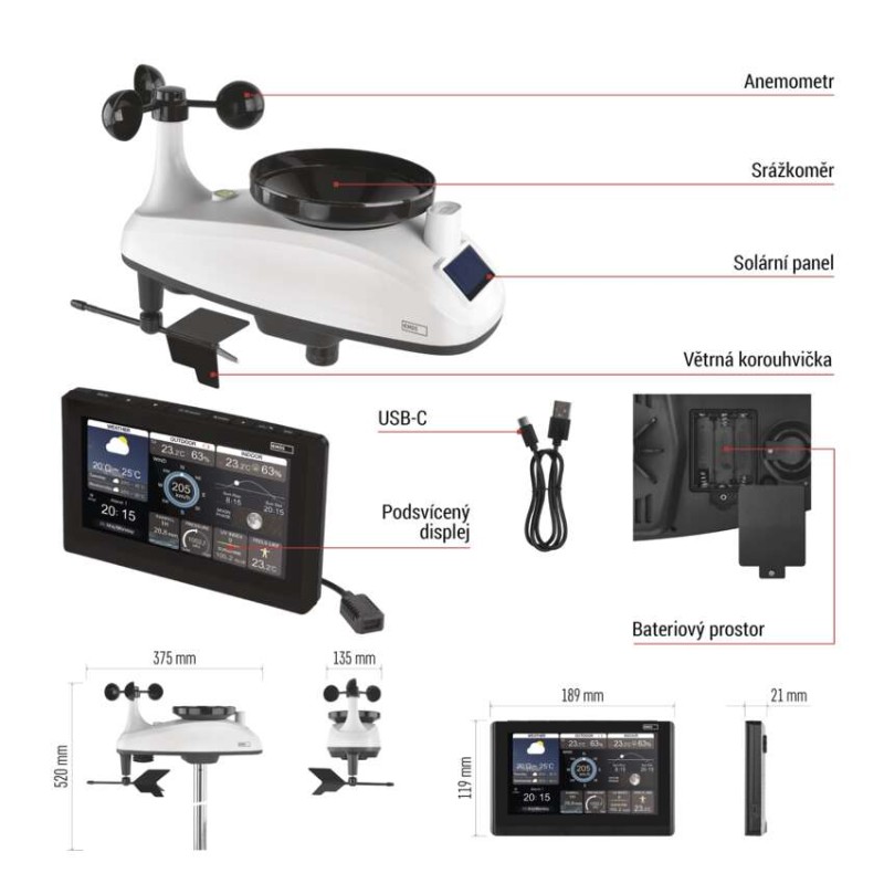 GoSmart bezdrátová meteostanice profi E6001