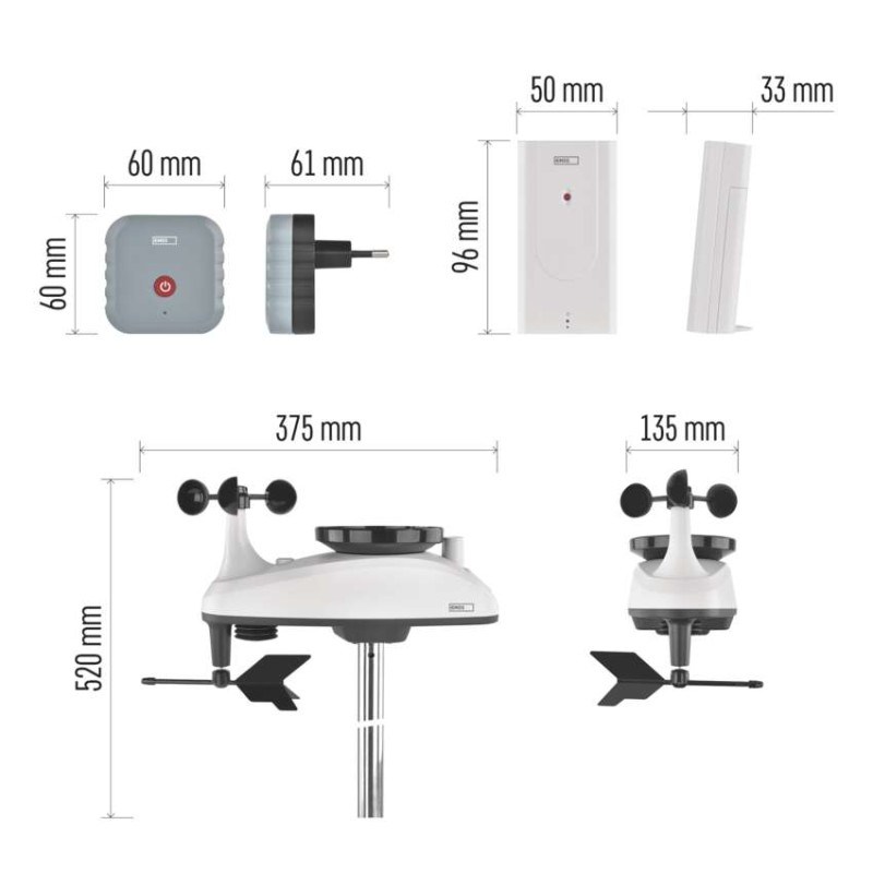 GoSmart bezdrátová meteostanice profi E6000