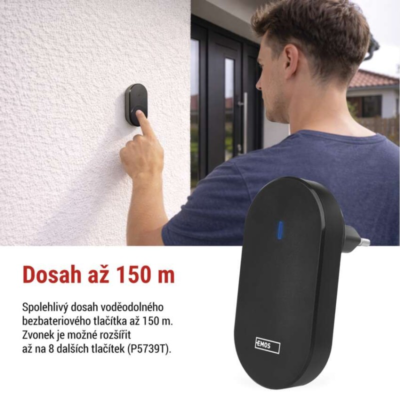 Domovní bezdrátový zvonek P5739B do zásuvky