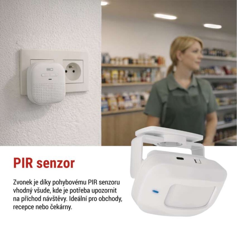 Domovní bezdrátový zvonek P57P01 do zásuvky