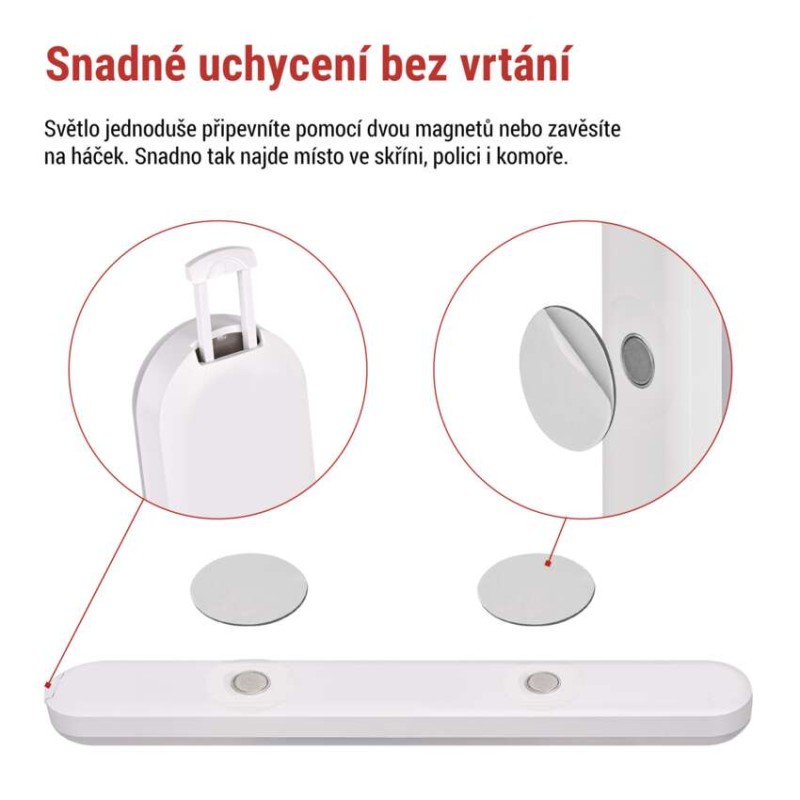 LED nabíjecí světlo P3328 s pohybovým čidlem a fotosenzorem,1 ks