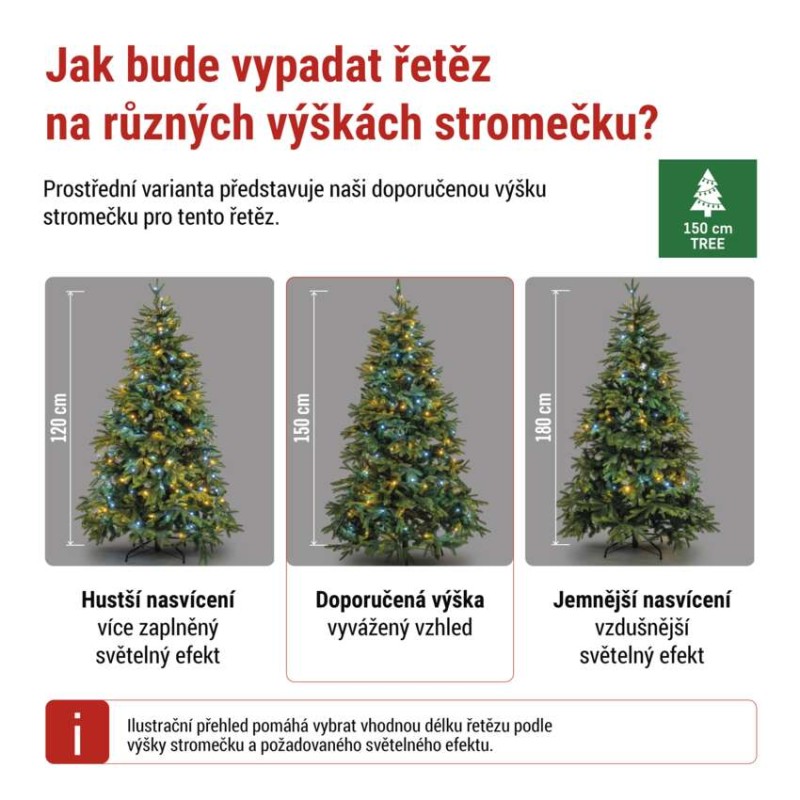 LED vánoční řetěz, 12 m, venkovní i vnitřní, teplá/studená bílá, časovač