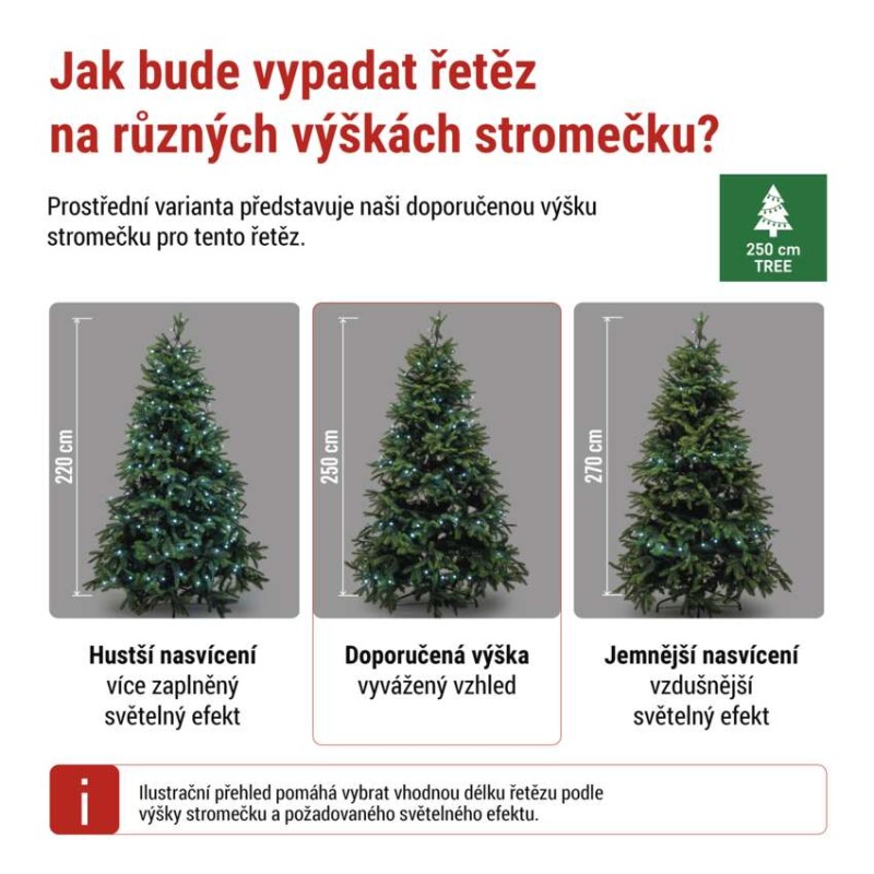 LED vánoční cherry řetěz – kuličky, 30 m, venkovní i vnitřní,studená bílá,programy,časovač