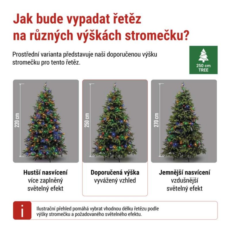 LED vánoční cherry řetěz – kuličky, 30 m, venkovní i vnitřní, multicolor, programy,časovač