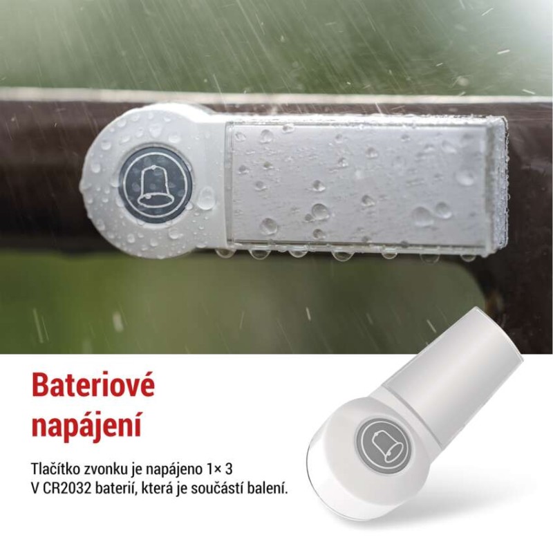 Venkovní zvonkové tlačítko pro P5723 na 1x CR2032