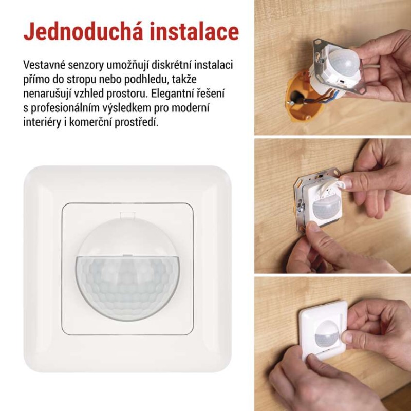 PIR senzor (pohybové čidlo) IP20 500W bílé