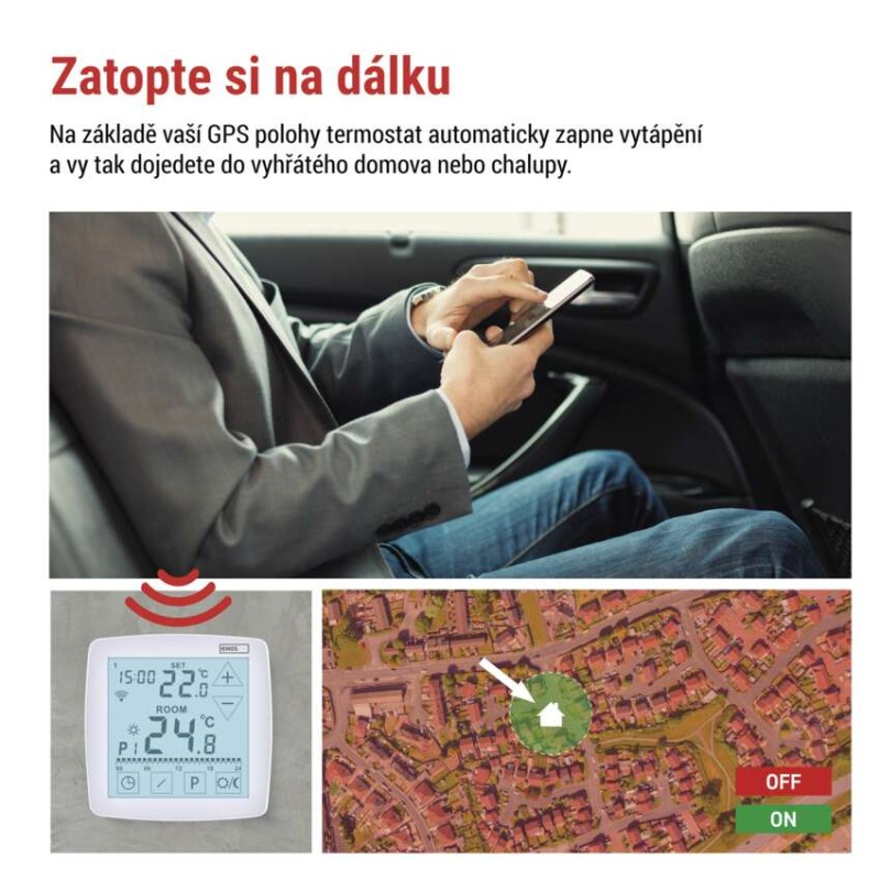 Pokojový programovatelný drátový WiFi GoSmart termostat P56S01