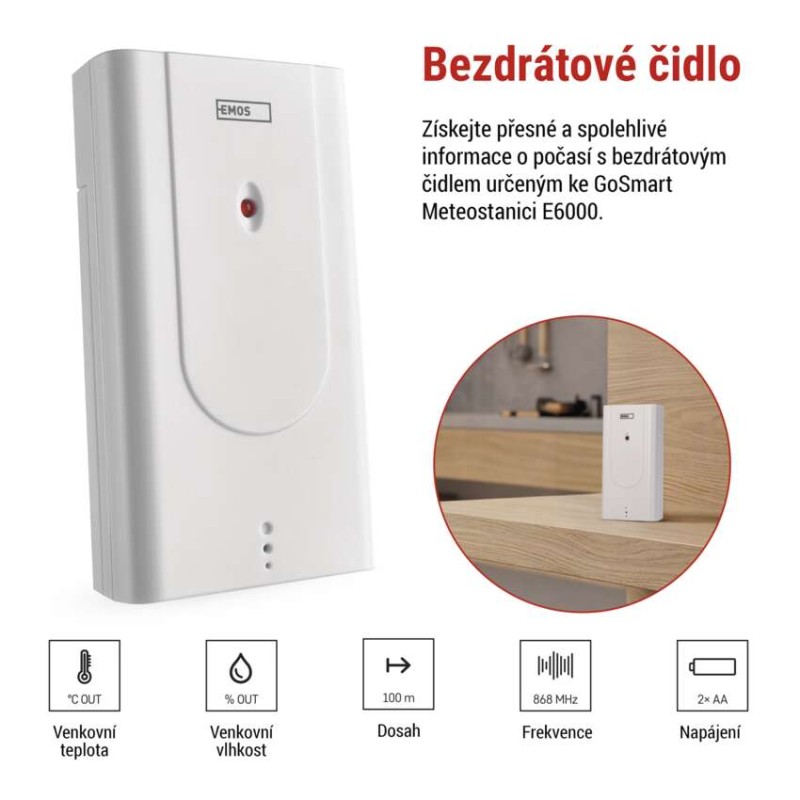 Bezdrátové čidlo pro meteostanici E6000