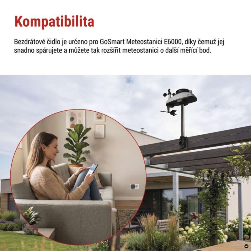 Bezdrátové čidlo pro meteostanici E6000