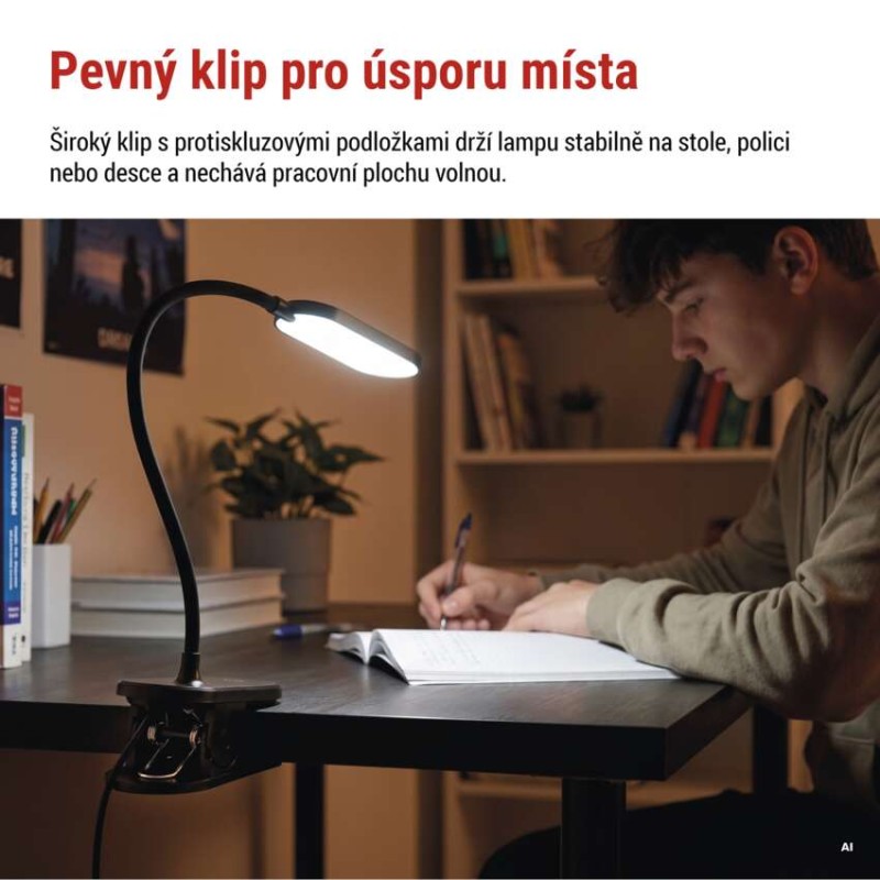 LED klipová lampa HENRY, černá