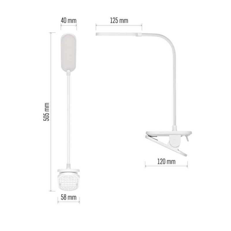 LED klipová lampa HENRY, bílá