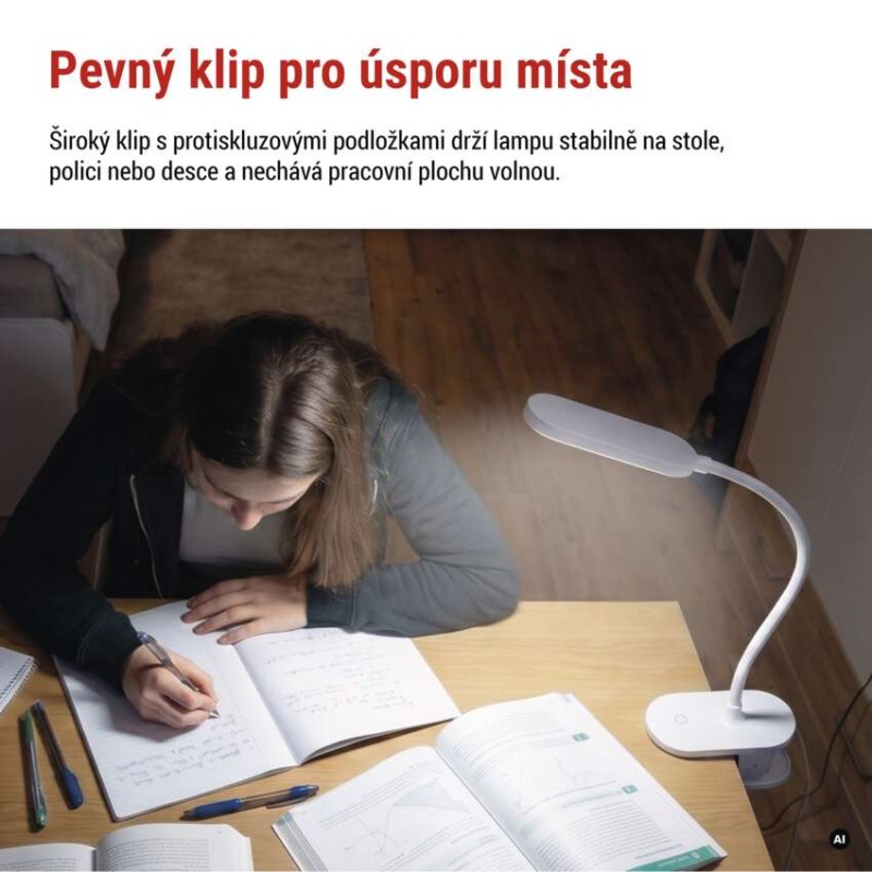 LED klipová lampa HENRY, bílá