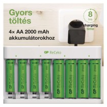 GP Akkumulátor töltő Eco E811 + 4× AA 2100 + 4× AAA