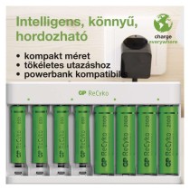 GP Akkumulátor töltő Eco E811 + 4× AA 2100 + 4× AAA