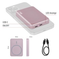 Powerbank EMOS WI 522, 5 000 mAh, 20 W+Wireless, lachs