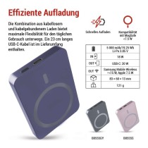 Powerbank EMOS WI 522, 5 000 mAh, 20 W+Wireless, blau