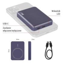 Powerbank EMOS WI 522, 5 000 mAh, 20 W+Wireless, future dusk