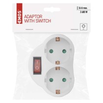 EMOS Elosztó aljzat SCHUKO 2x lapos, fehér