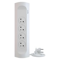 Legrand prodlužovací kabel 1 m / 4 zásuvky / bílá-černá / PVC / 1,5 mm2