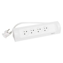 Legrand prodlužovací kabel 1 m / 4 zásuvky / bílá-černá / PVC / 1,5 mm2