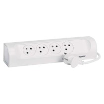 Legrand prodlužovací kabel 1 m / 4 zásuvky / bílá-černá / PVC / 1,5 mm2