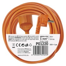 Pagarinātājs, 20 m / 1 kontaktligzda / oranžs / PVH / 250 V / 1 mm2
