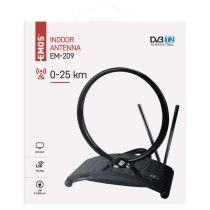 Antena pokojowa EM-209, 0–25 km, DVB-T2, DAB, FM, filtr LTE/4G