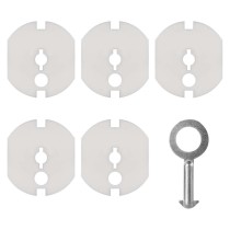 Záslepka do zásuvky bezpečnostní, 5 ks + klíč