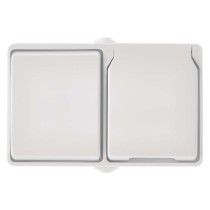 Kombinace zás+přep. č.6 nástěnný, IP44, French, bílá