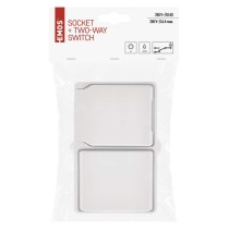 Kombinace zás+přep. č.6 nástěnný, IP44, French, bílá