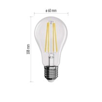 LED žárovka Filament A60 / E27 / 3,4 W (40 W) / 470 lm / teplá bílá