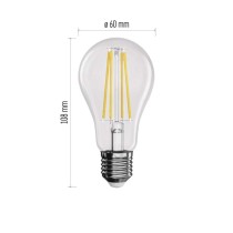 Żarówka LED Filament A60 / E27 / 7,8W (75W) / 1060 lm / ciepła biel