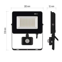 LED reflektor SIMPO s pohybovým čidlem, 50 W, černý, neutrální bílá