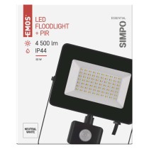LED reflektor SIMPO s pohybovým čidlem, 50 W, černý, neutrální bílá