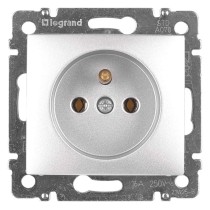 Legrand Valena zásuvka jednonásobná, stříbrná