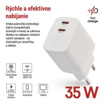 Univerzálny USB adaptér GaN do siete PD 35 W max.