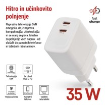 USB polnilec hišni GaN PD 35 W max.