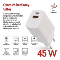 EMOS Univerzális USB töltő GaN PD 45 W max.