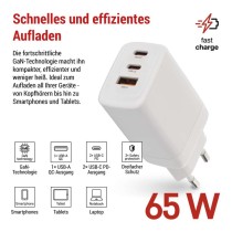 USB Netzadapter GaN PD 65 W max.