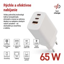 Univerzálny USB adaptér GaN do siete PD 65 W max.