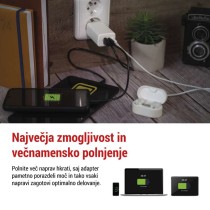 USB polnilec hišni GaN PD 65 W max.