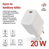 EMOS Univerzális USB töltő GaN PD 20 W max.