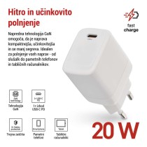 USB polnilec hišni GaN PD 20 W max.