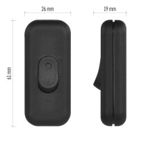 Schalter, einpolig, Schnur, schwarz